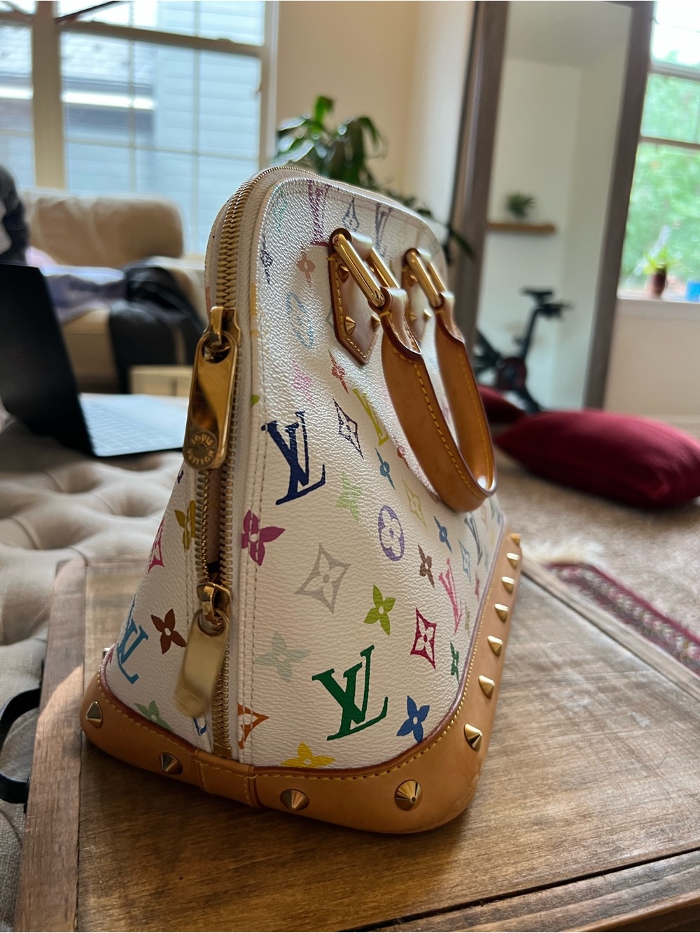 Louis Vuitton Takashi Murakami Monogram Multicolore Alma PM in White - Picture 2 of 8